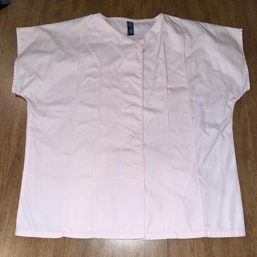 Vintage Kenneth Gordon Pink V-Neck Pinpoint Oxford Short Sleeve Size 6 Coquette